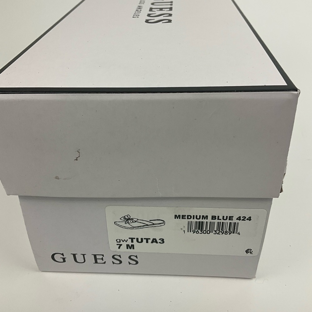 GUESS Women’s GW TUTA 3 Bow Sandal Medium Blue NIB - Picture 8 of 8